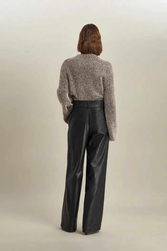Eva Asymmetric Metallic Sweater in Lurex Blend Knit - Image 4