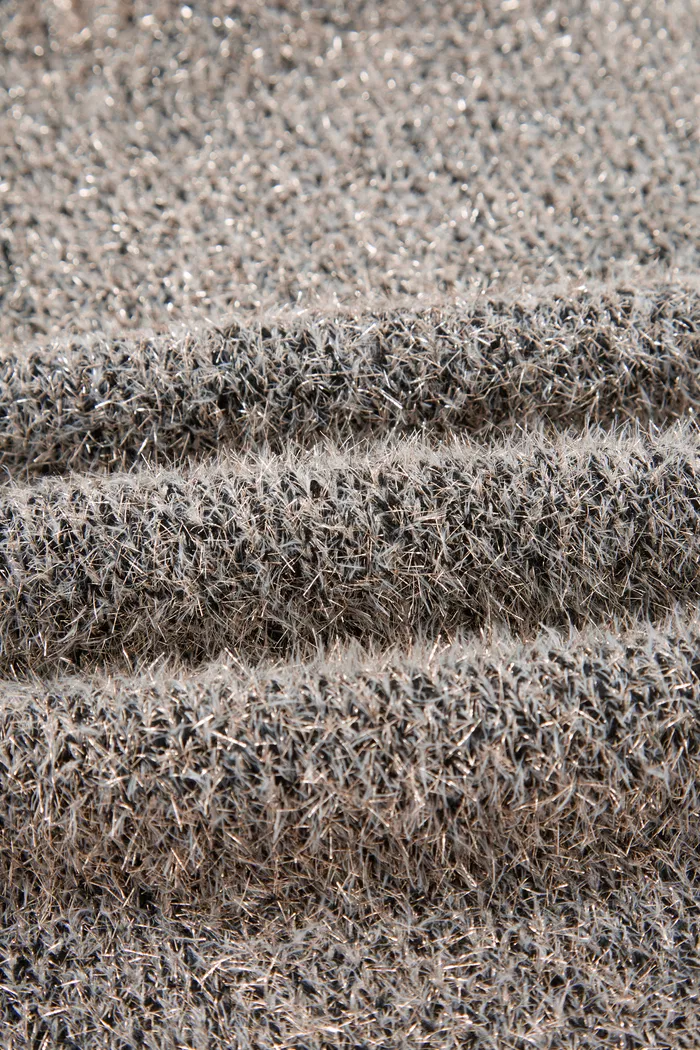 Eva Asymmetric Metallic Sweater in Lurex Blend Knit - Image 9