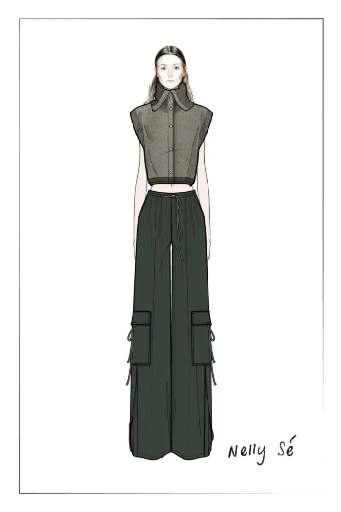 Eva Drawstring Pants in Fine Wool Blend - Image 11