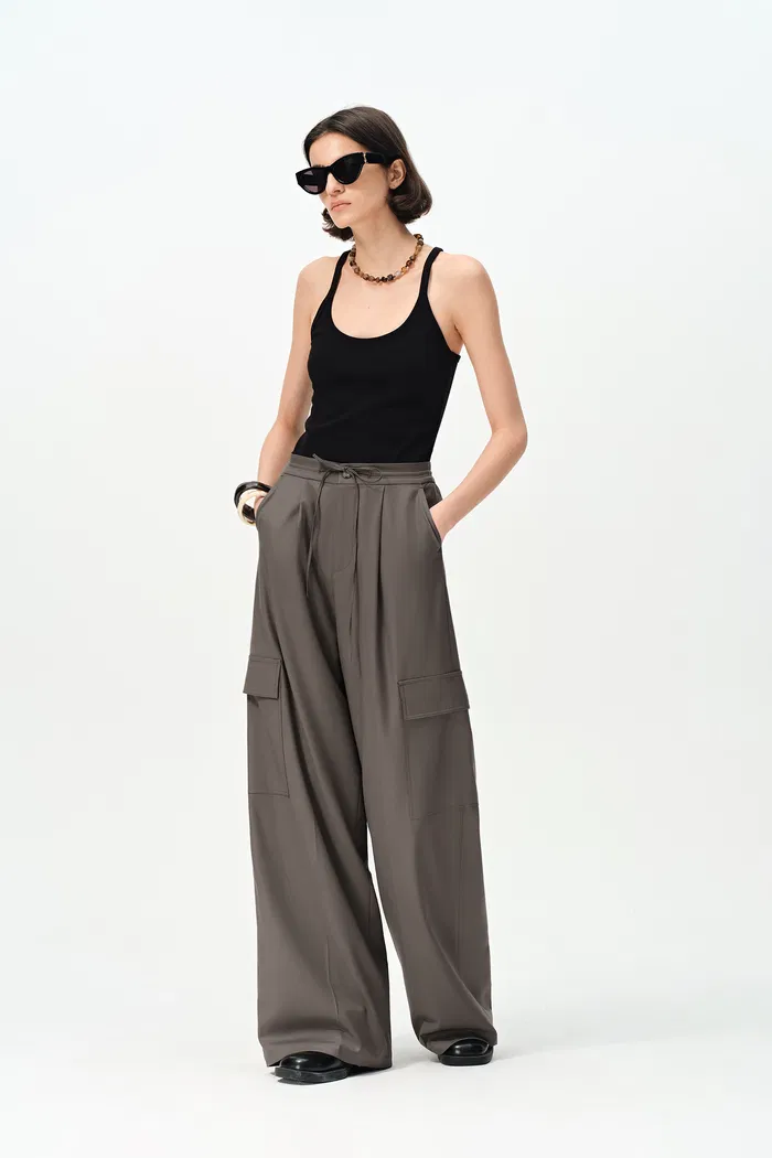 Eva Drawstring Pants in Fine Wool Blend - Image 6