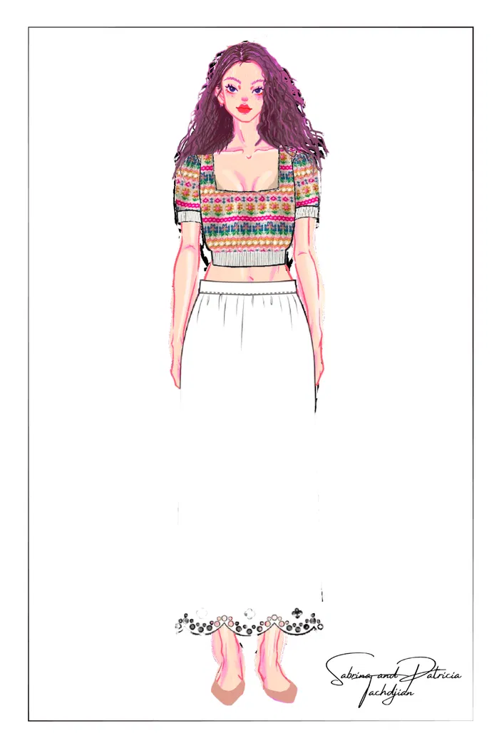Eva Jacquard Pullover in Cotton Knit - Image 9