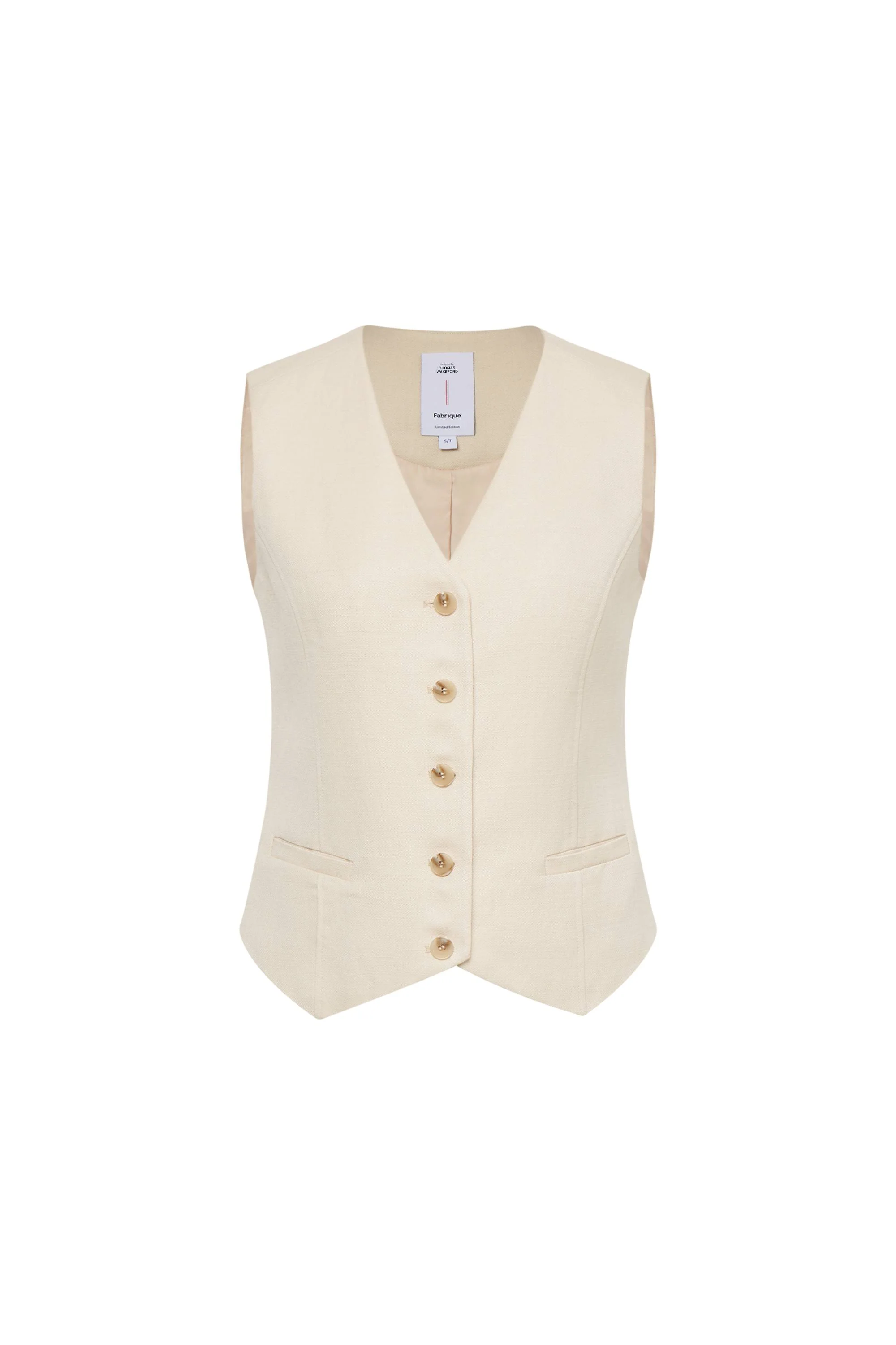 Evelyn Adjustable Back Belt Vest in Silk Linen - Image 10