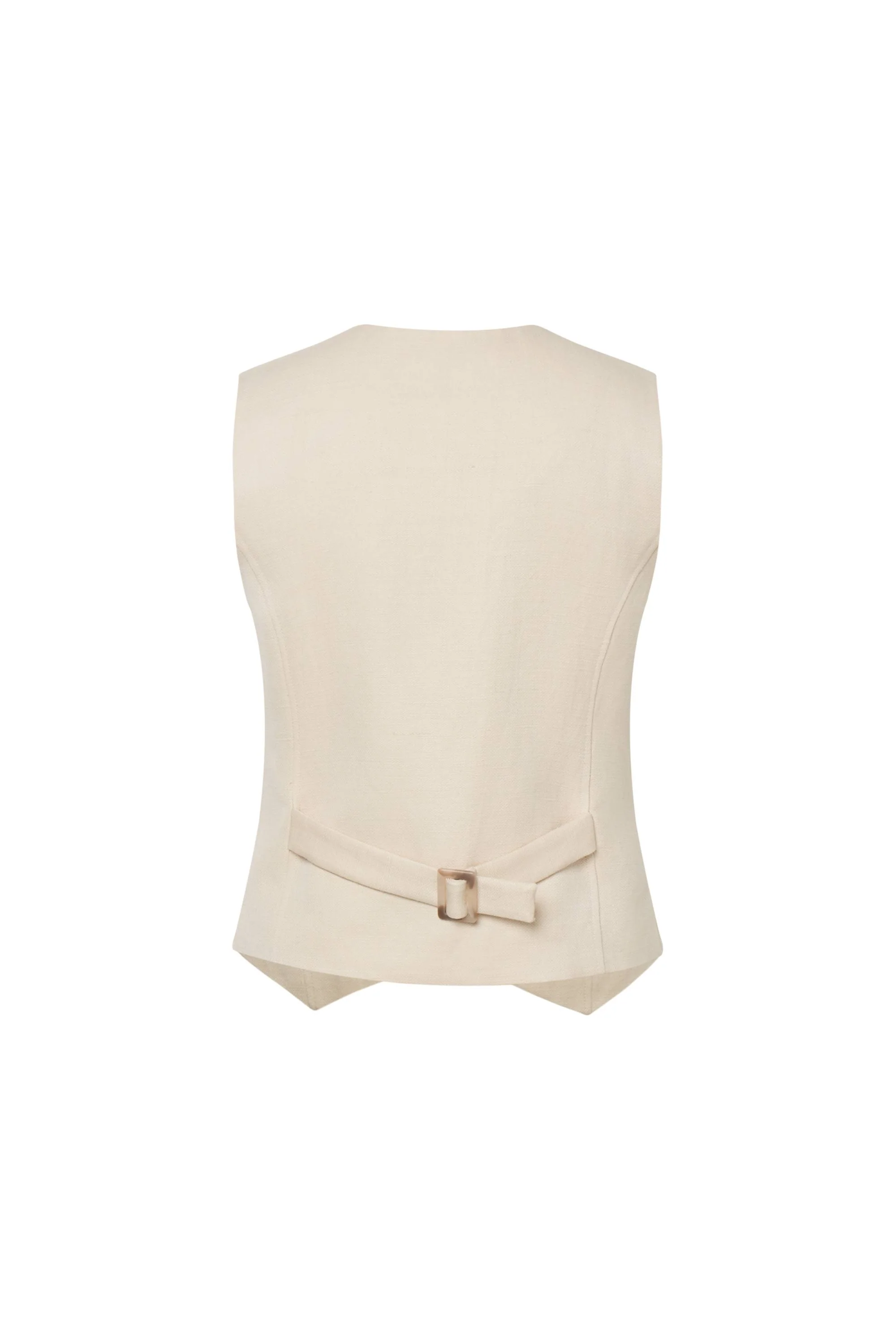 Evelyn Adjustable Back Belt Vest in Silk Linen - Image 11