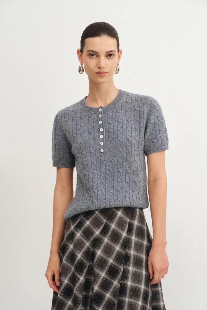 Fate Cable Top in Australian Wool Blend Knit - Image 2