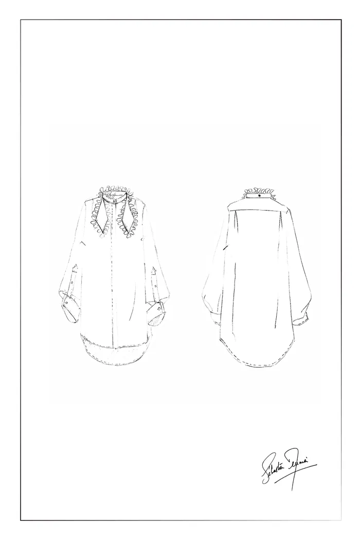 Faustine Detachable Bow Tie Blouse in Silk Georgette - Image 10