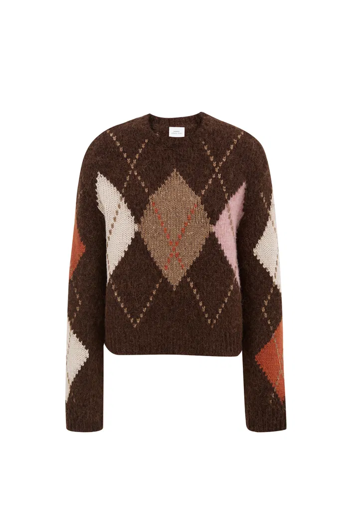 Faye Argyle Sweater in Baby Alpaca Blend Knit - Image 10