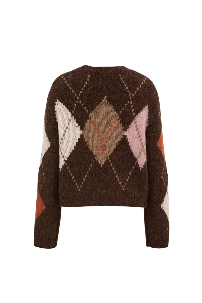 Faye Argyle Sweater in Baby Alpaca Blend Knit - Image 11