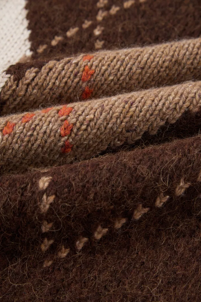 Faye Argyle Sweater in Baby Alpaca Blend Knit - Image 9