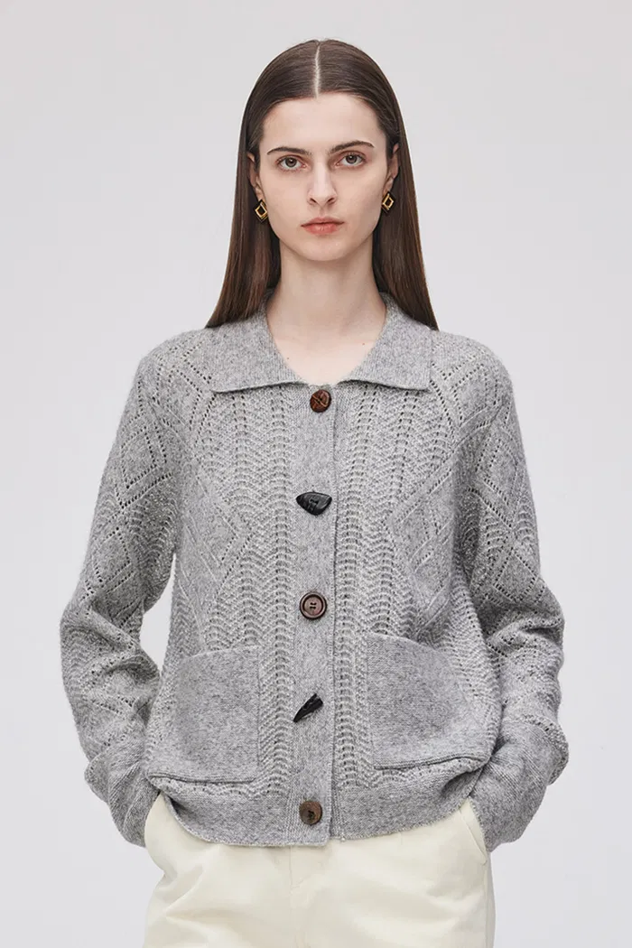 Felicia Cardigan in Wool-Mohair Knit - Image 2