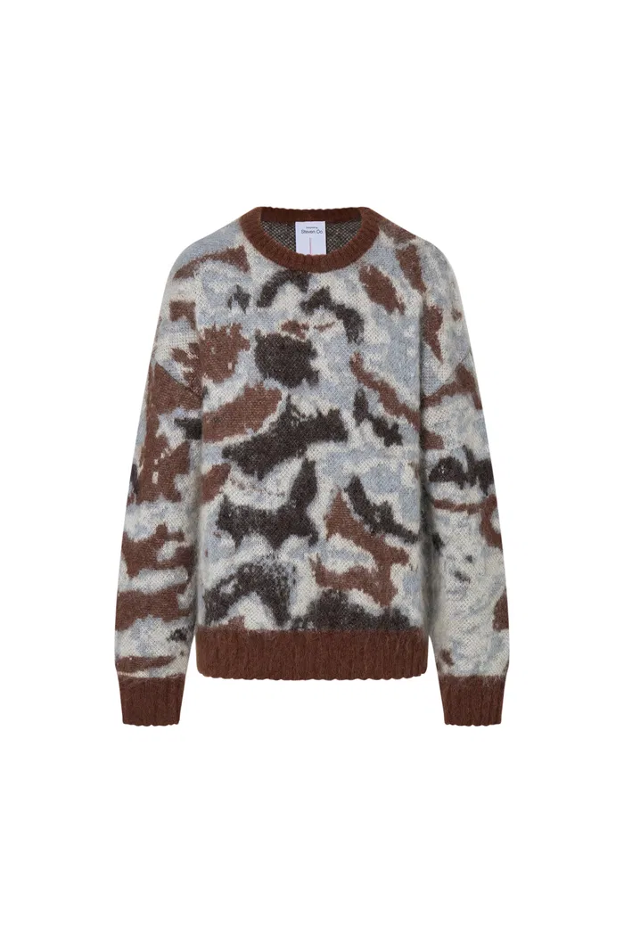 Fera Leopard Jacquard Sweater in Kid Mohair Blend Knit - Image 10