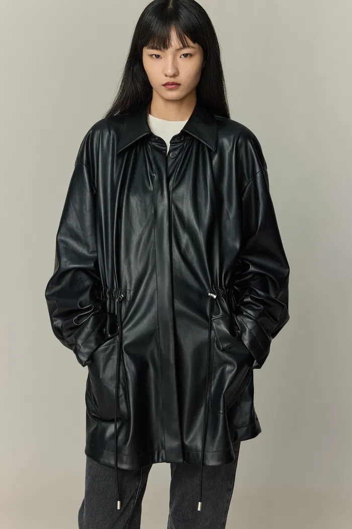 Field Oversized Shirt in Vegan Leather - Image 6