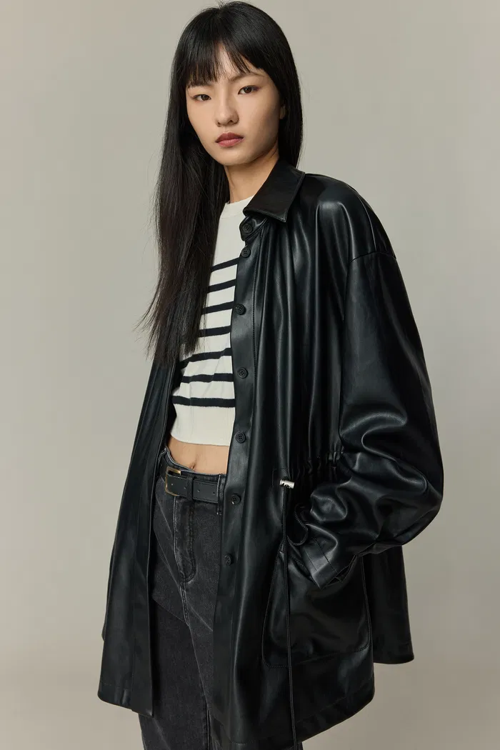 Field Oversized Shirt in Vegan Leather - Image 8