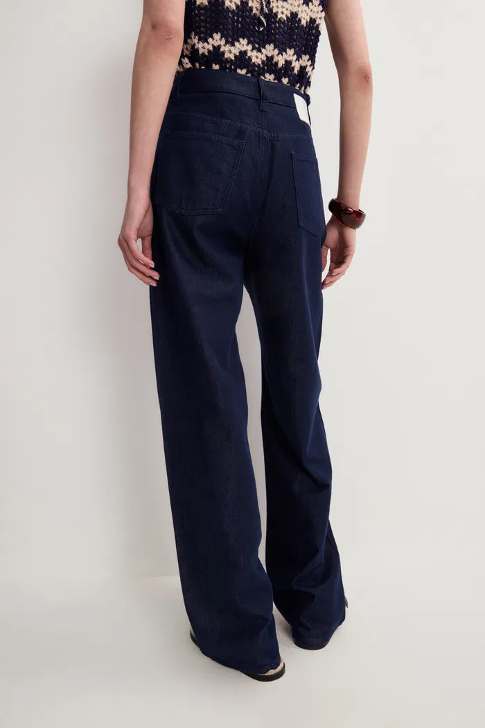 Fiona Floral Embroidered Straight Leg Jeans in Raw Denim - Image 6