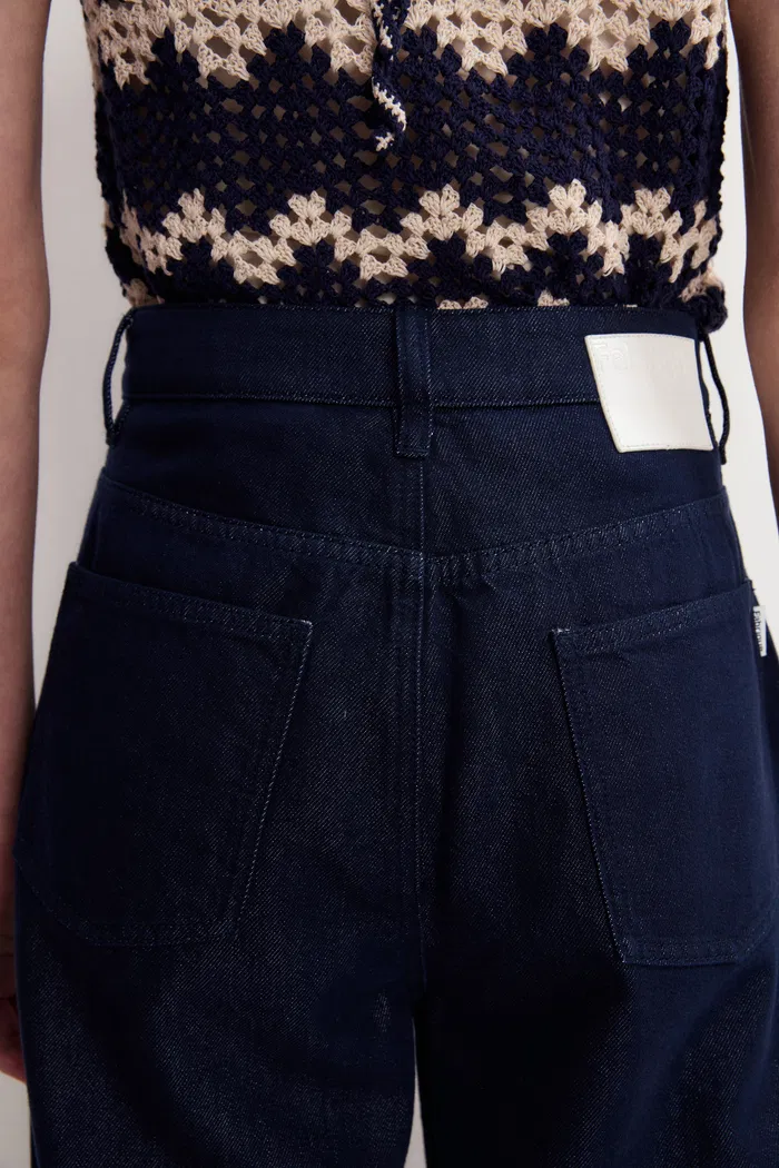 Fiona Floral Embroidered Straight Leg Jeans in Raw Denim - Image 8