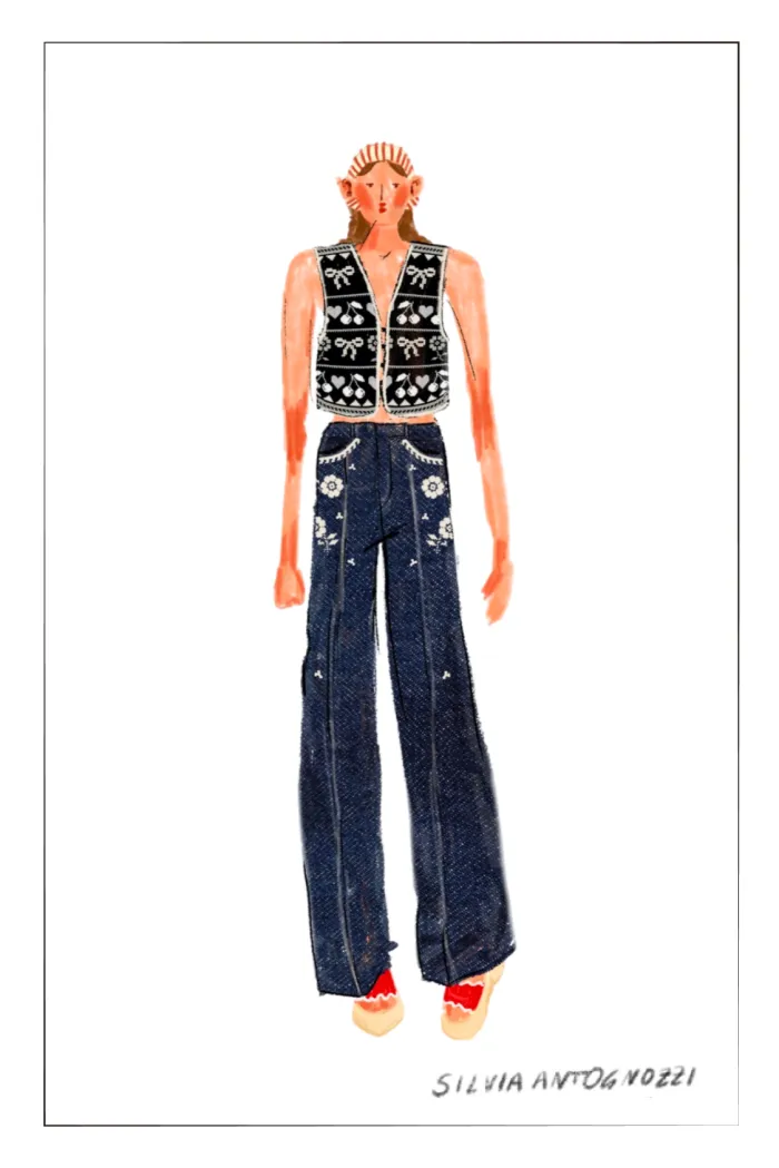 Fiona Floral Embroidered Straight Leg Jeans in Raw Denim - Image 9