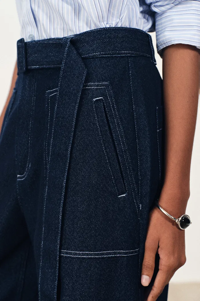 Flania Cargo Pants Jeans in Cotton Denim - Image 6