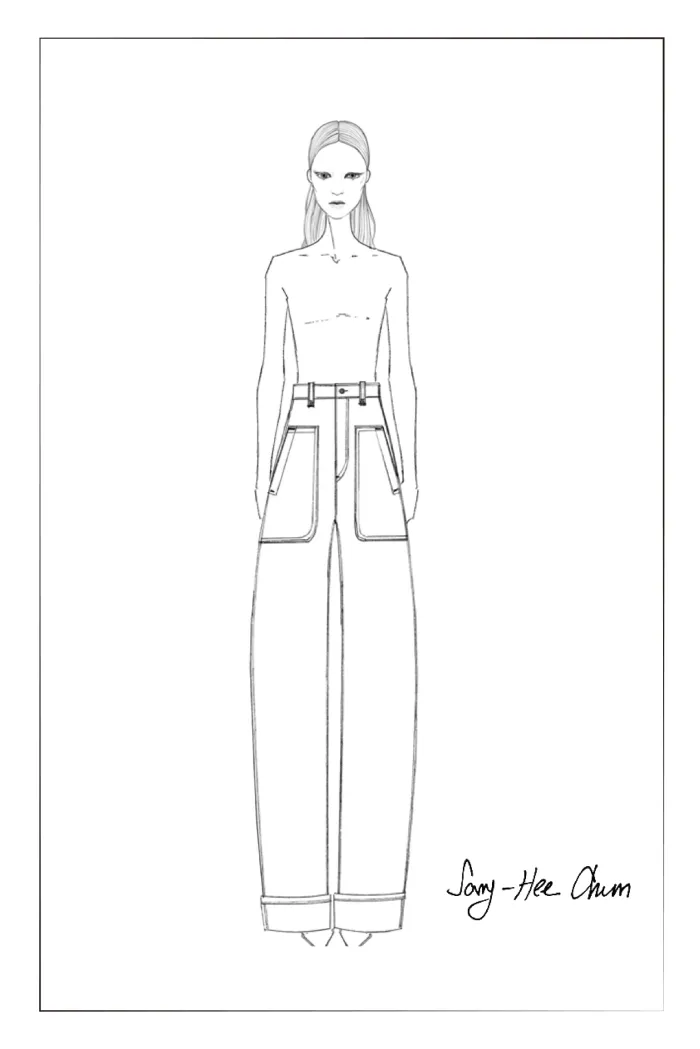 Flania Cargo Pants Jeans in Cotton Denim - Image 8