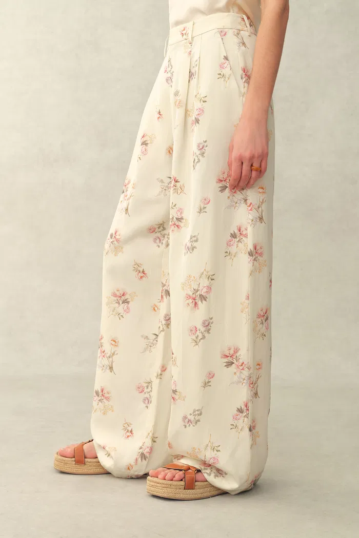 Flora Floral Sleeveless Vest Top and Pants Set in Linen Blend Suiting - Image 6