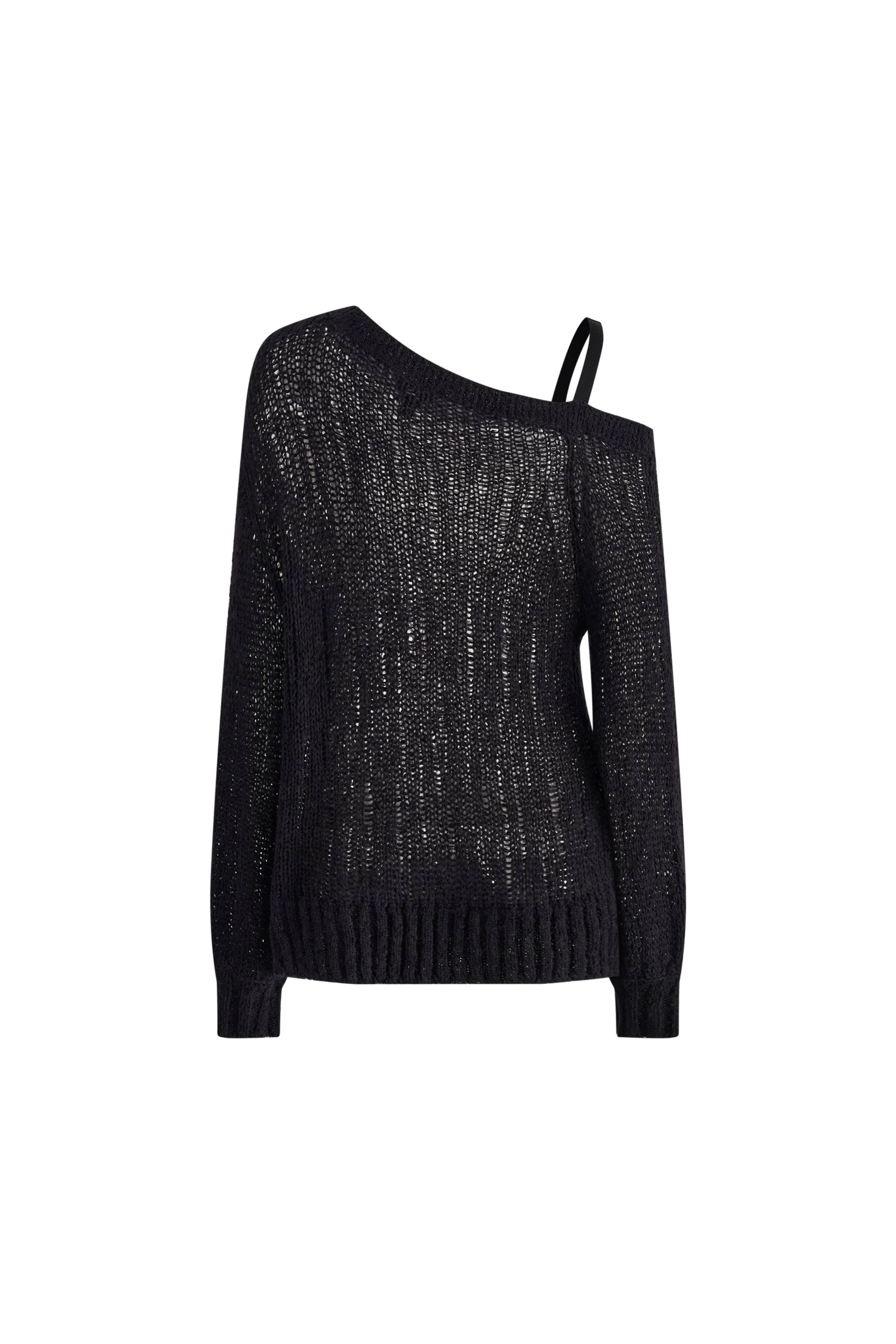 Flore Cold Shoulder Distressed Long Sleeve Top in Merino Alpaca Knit - Image 9