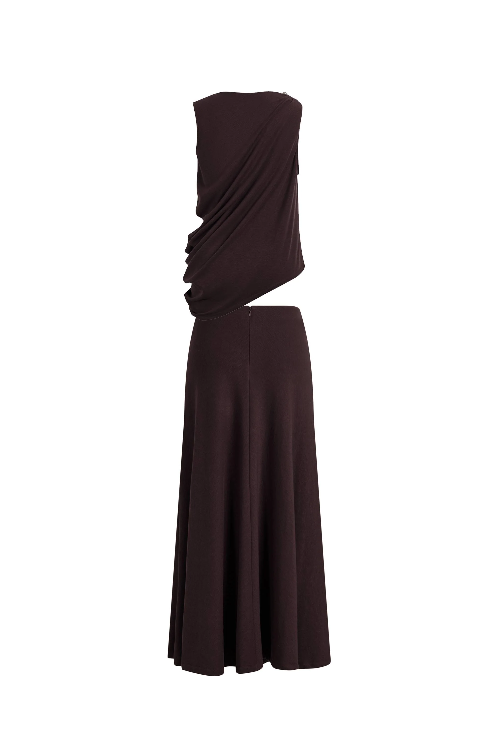 Florence Asymmetric Draped Sleeveless Top and Maxi Skirt Set in Cotton Modal Knit - Image 10