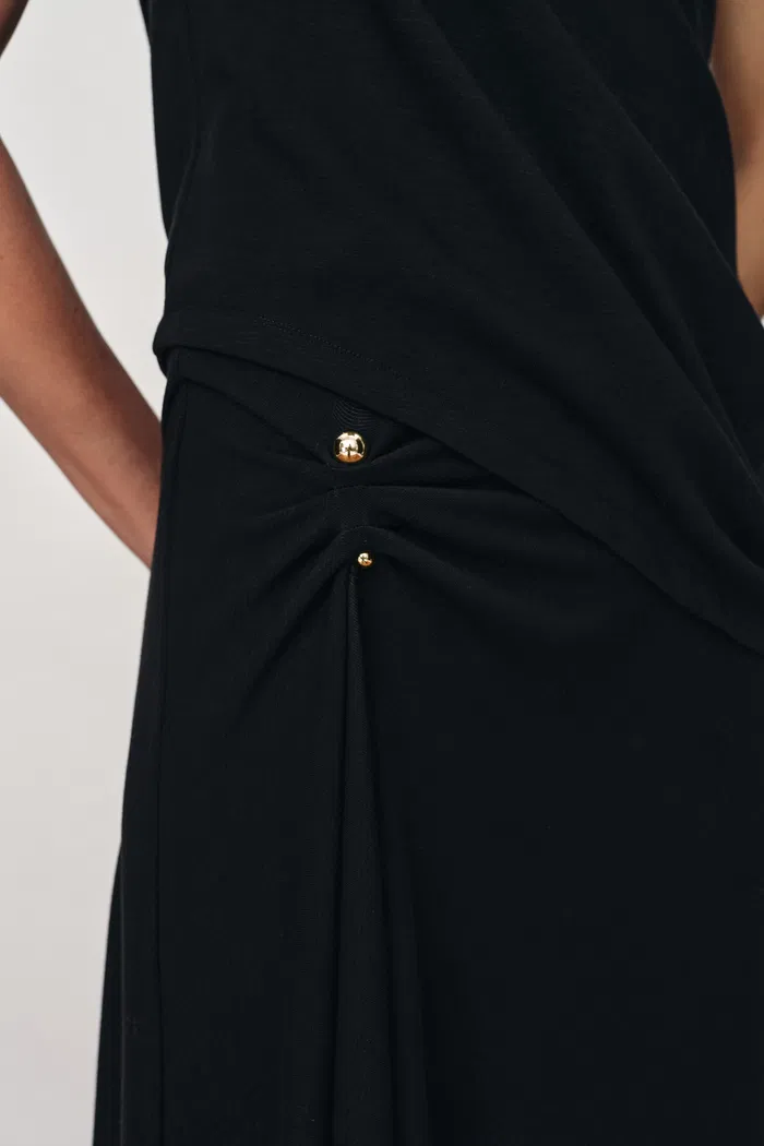 Florence  Asymmetrical Draped Sleeveless Top and Skirt Set in Cotton-Modal Blend Knit - Image 7