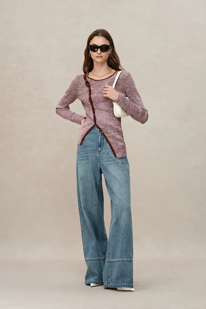 Fluttera Side-Slit Sweater in High-Stretch Knit - Image 6
