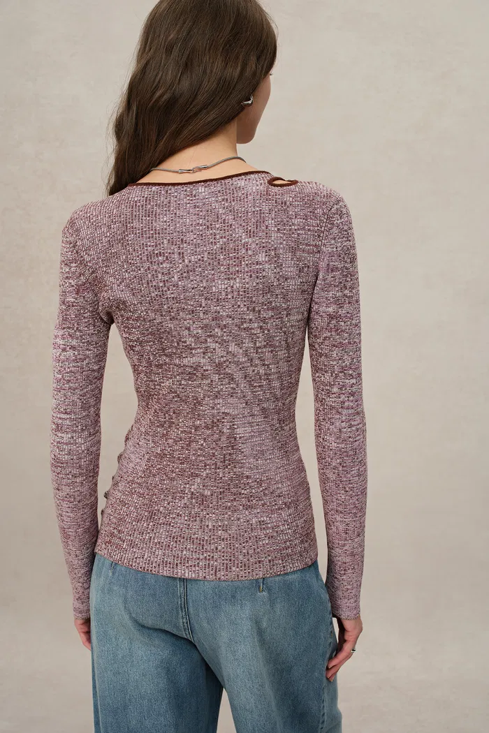 Fluttera Side-Slit Sweater in High-Stretch Knit - Image 8