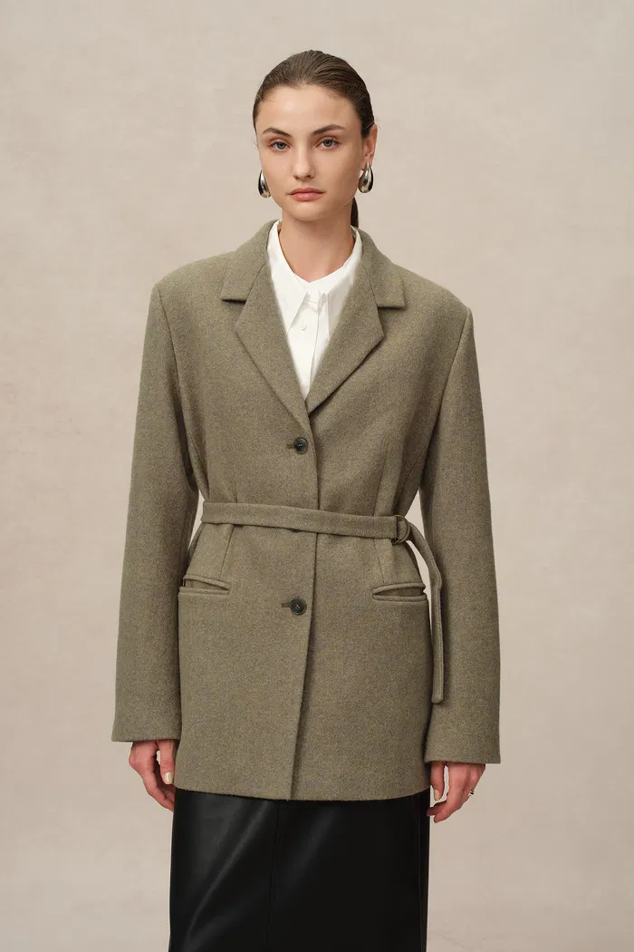 Fran Boxy Blazer in Wool Tweed - Image 2