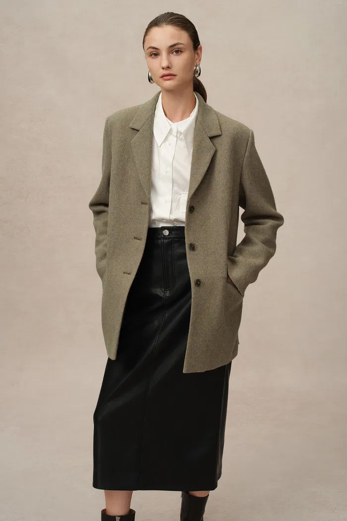 Fran Boxy Blazer in Wool Tweed - Image 6