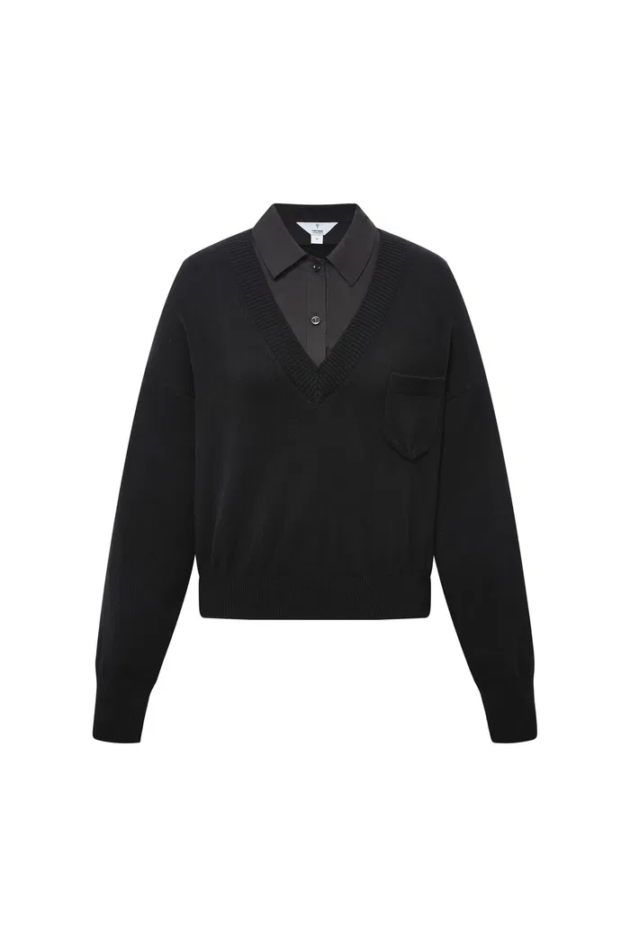 Freya Layered Top in Cotton-Wool Knit - Image 10