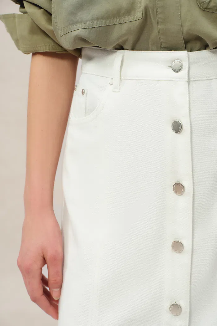 Gemma Midi Denim Skirt in Lyocell Denim - Image 11