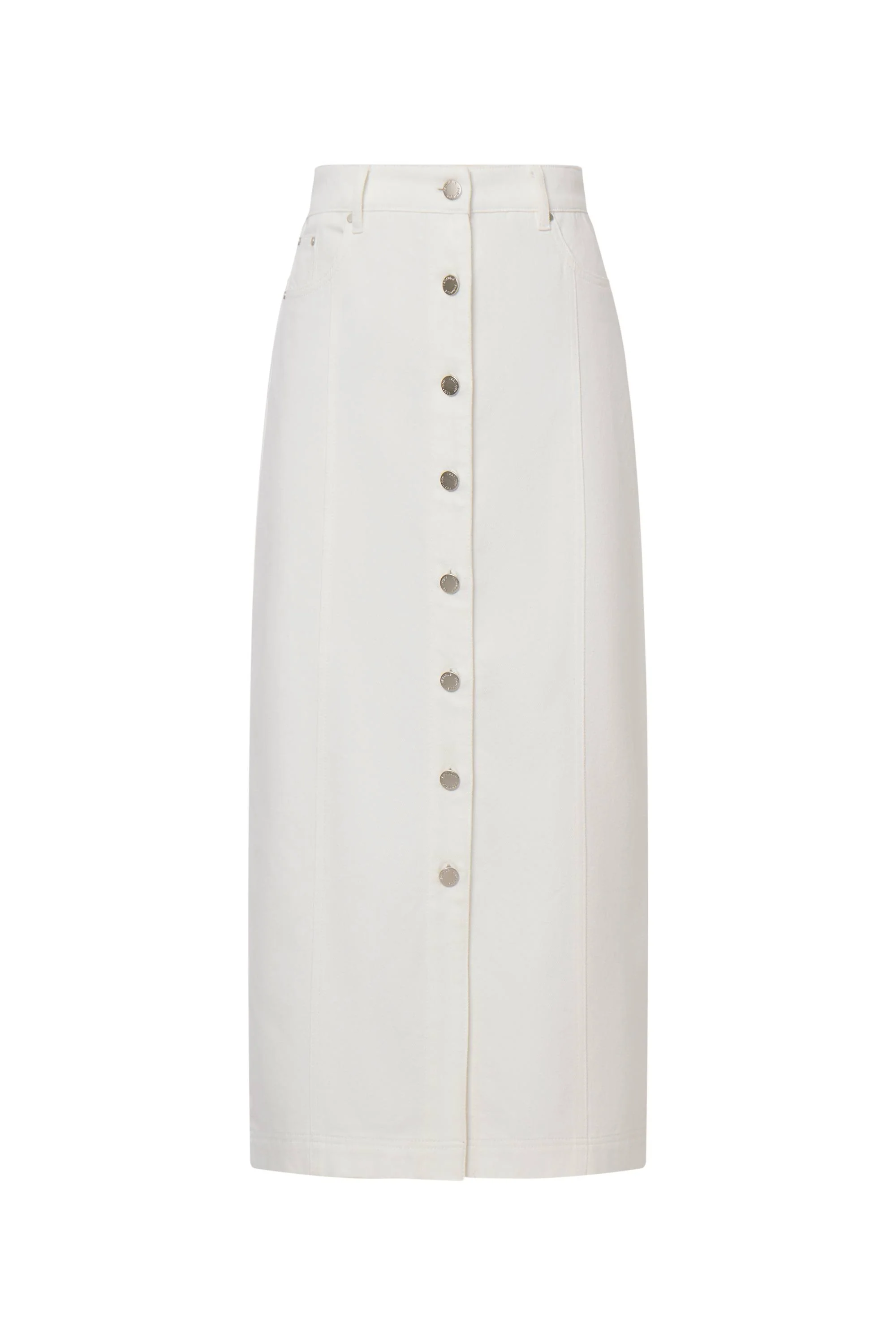 Gemma Midi Denim Skirt in Lyocell Denim - Image 16