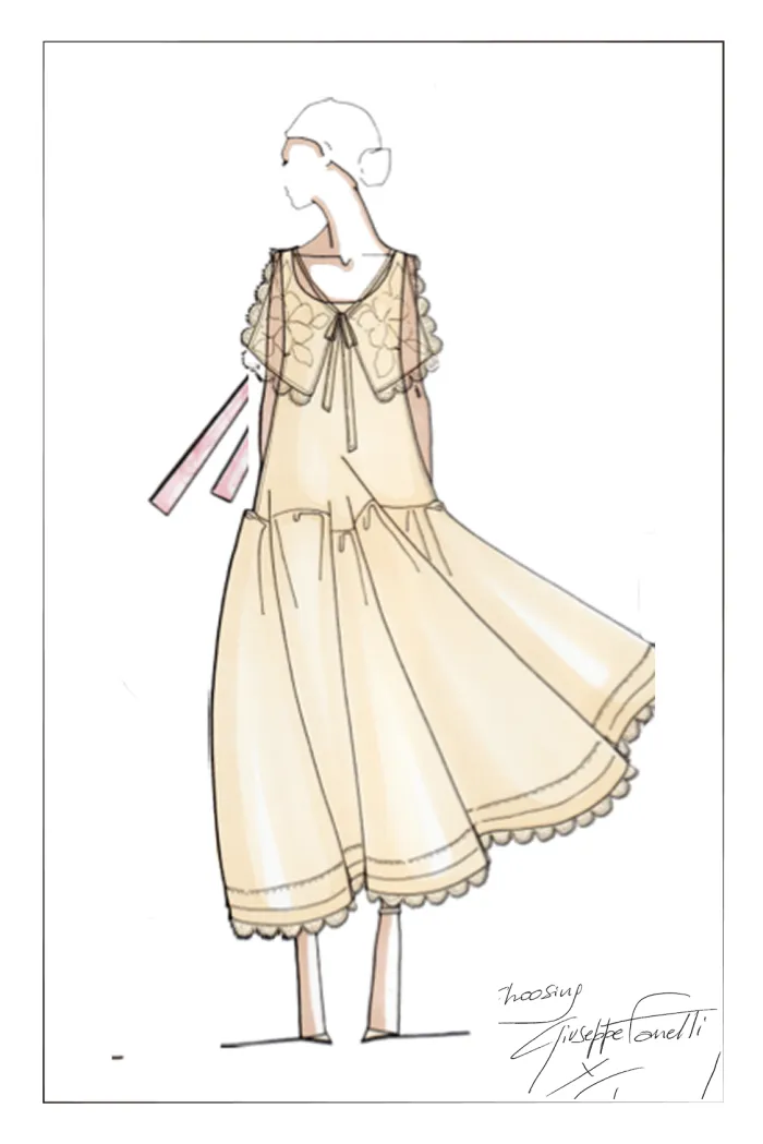 Geraldine Detachable Collar Sleeveless Dress in Jacquard Tassel - Image 6
