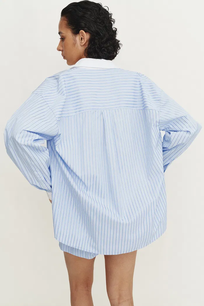 Giada Striped Blouse and Shorts Set in Cotton Blend - Image 6