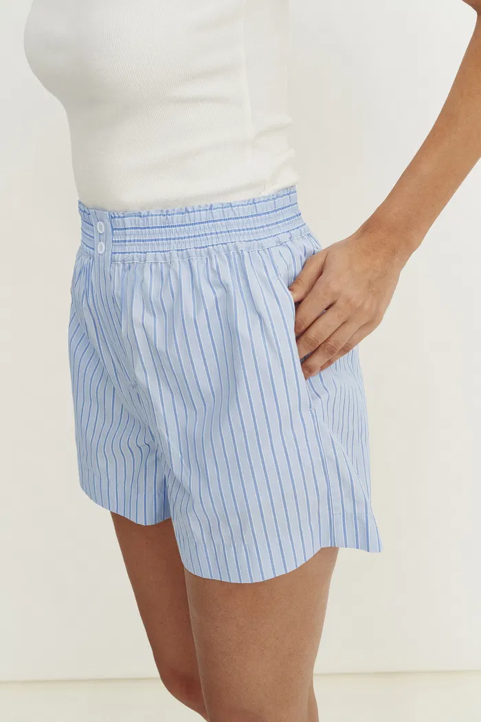 Giada Striped Blouse and Shorts Set in Cotton Blend - Image 8