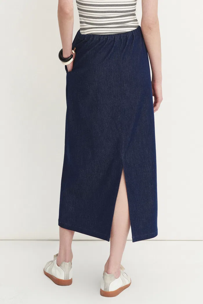 Giulia Lightweight Sleeveless Top and Midi Skirt in Linen-Cotton Denim - Image 6