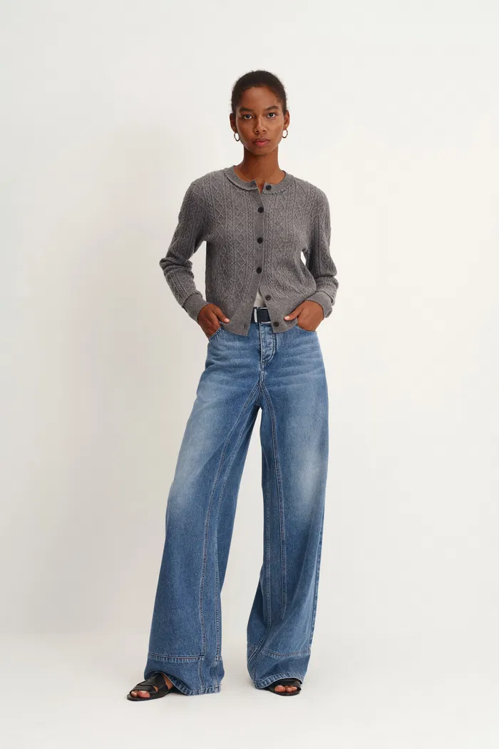 Glaire Zip Fly Straight Wide Leg Jeans in Lyocell Denim - Updated Fit - Image 2