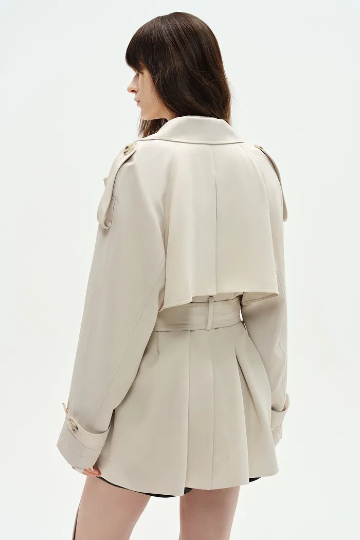 Glenn Short Trench Coat in Plant-Based Twill - Image 7