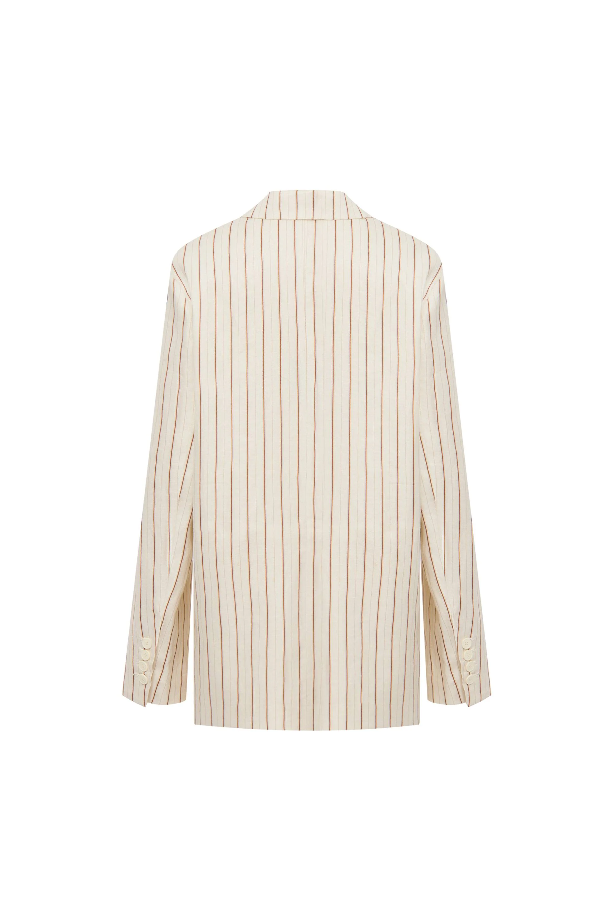 Godwick Striped Suit Blazer Jacket in Linen - Image 12