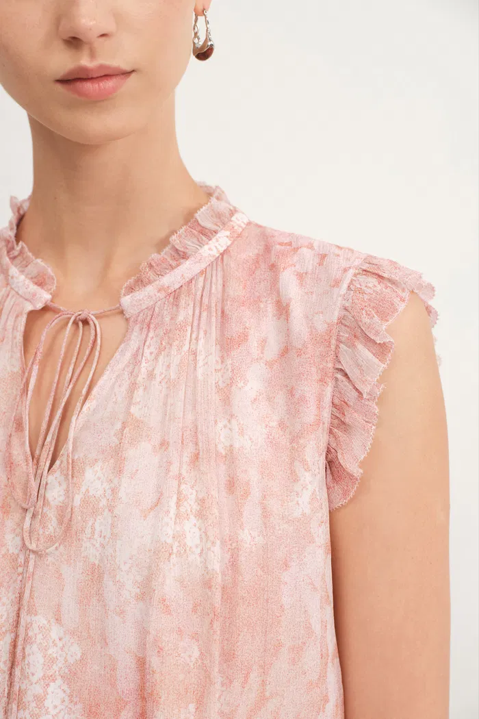 Gracia Printed Sleeveless Blouse in Crepe Georgette - Image 8