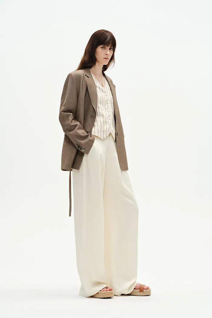 Graf Beige Blonde Suit Jacket in Linen Wool - Image 3
