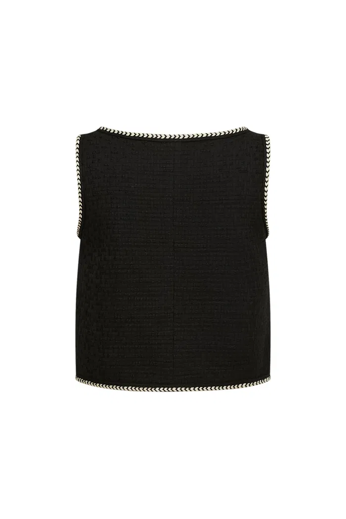 Hailey Contrast Trim Vest in Herringbone Tweed - Image 11