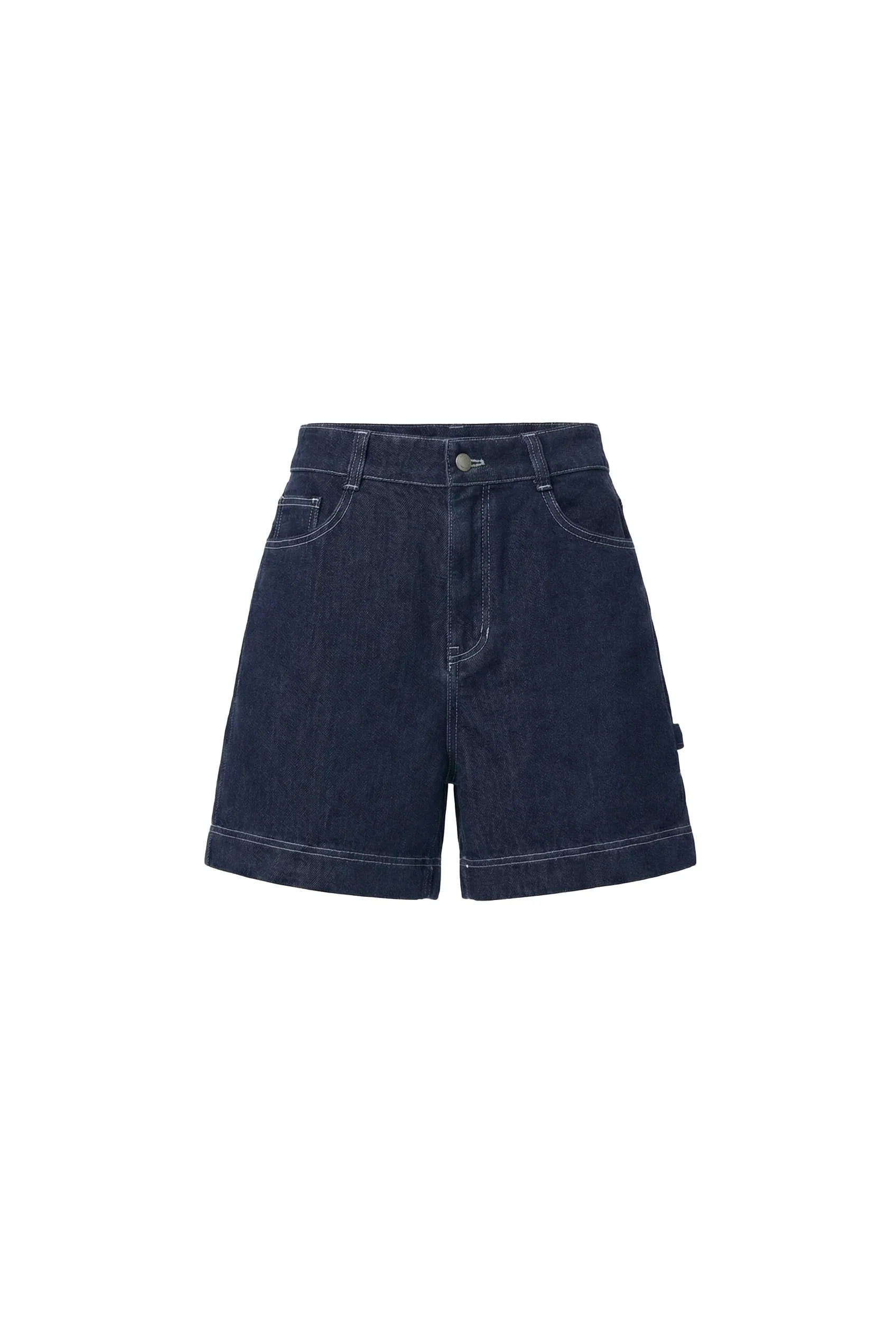 Harlow Contrast Stitch Denim Shirt and Shorts Set in Lightweight Cotton Denim - Image 9