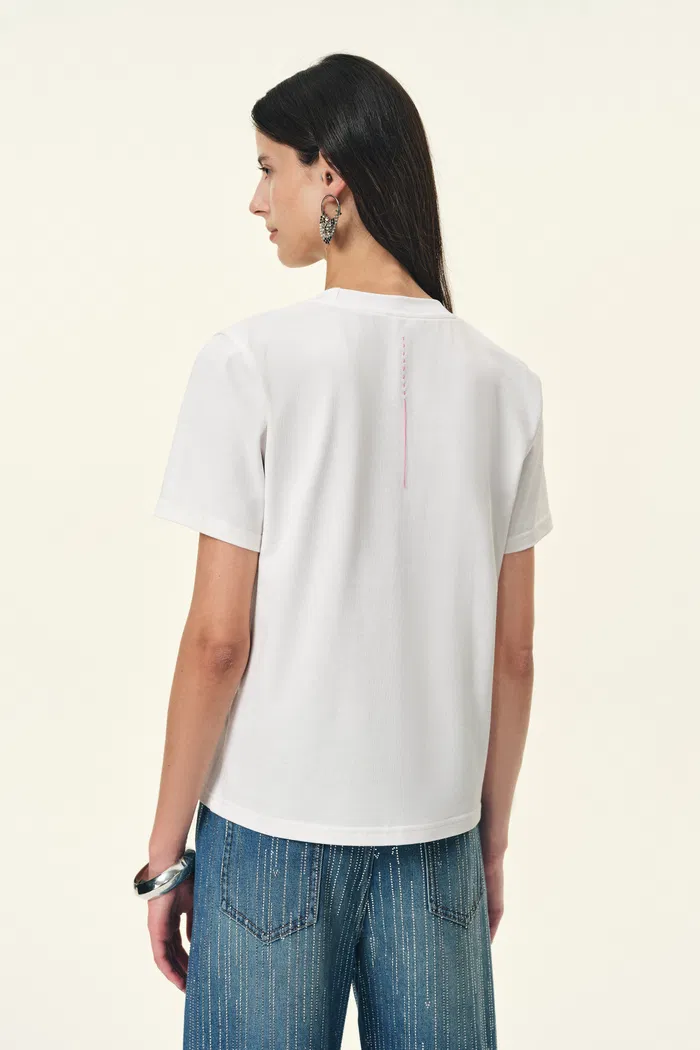Harper Couture-inspired Lace Print T-Shirt in Cotton - Image 3
