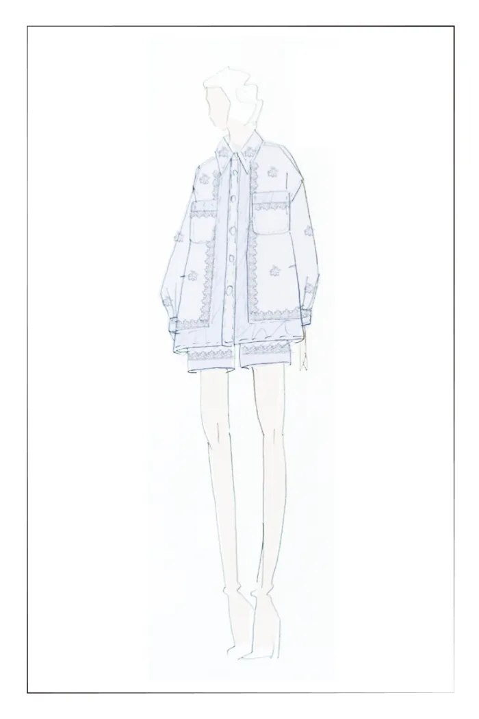 Helia Embroidery Shirt in Structured Viscose Blend - Image 6