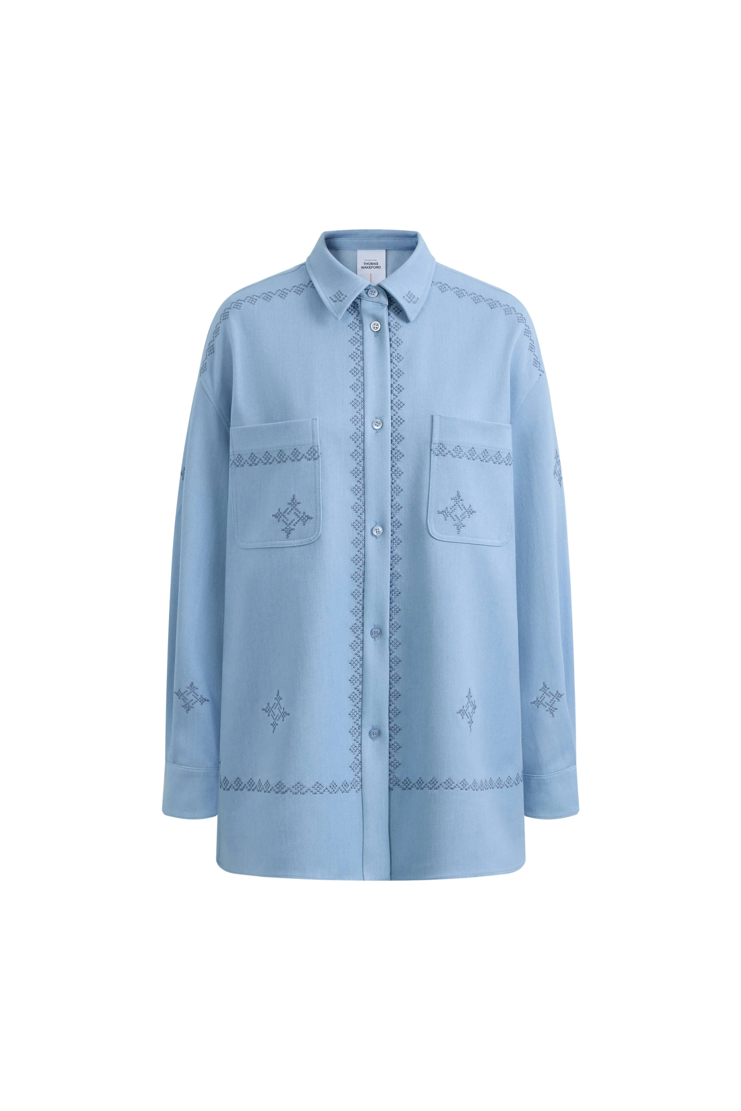 Helia Embroidery Shirt in Structured Viscose Blend - Image 7