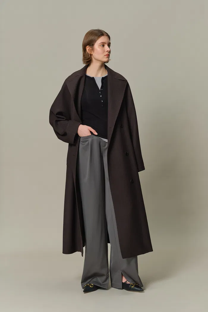 Henley Layered Long Sleeve Top in Tencel-Wool Knit - Image 8