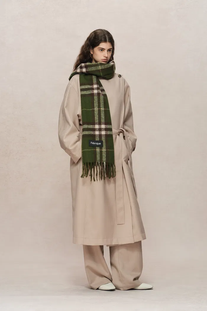 Hilda Single Button Collarless Trench in Wool Fine Twill - Image 3