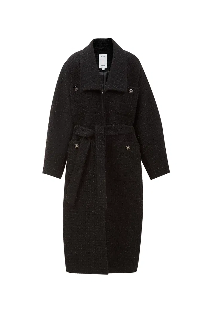 Hortensia Coat in Wool Blend Metallic Thread Tweed - Image 10