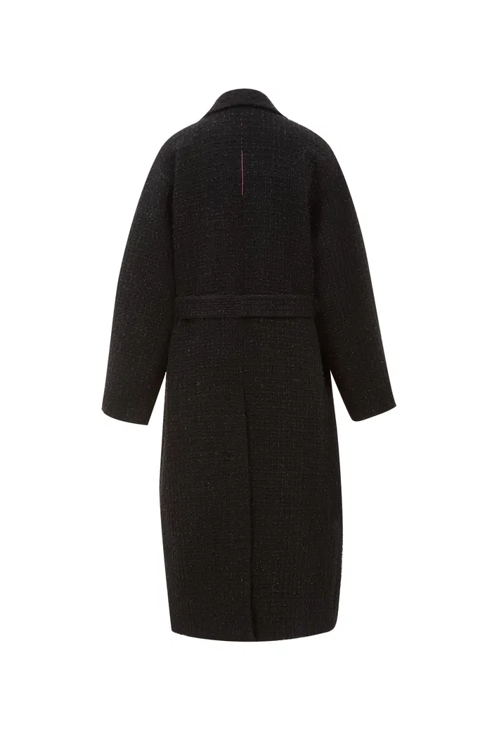 Hortensia Coat in Wool Blend Metallic Thread Tweed - Image 11